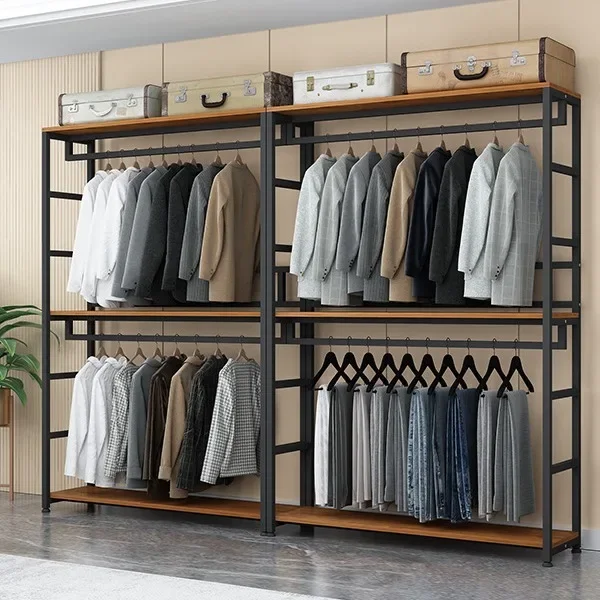 Large Wardrobe Clothes Rack for Hanging Clothes Steel Frame Duty Clothing Rack Portable Wardrobe Closet White Metal Closet Rack