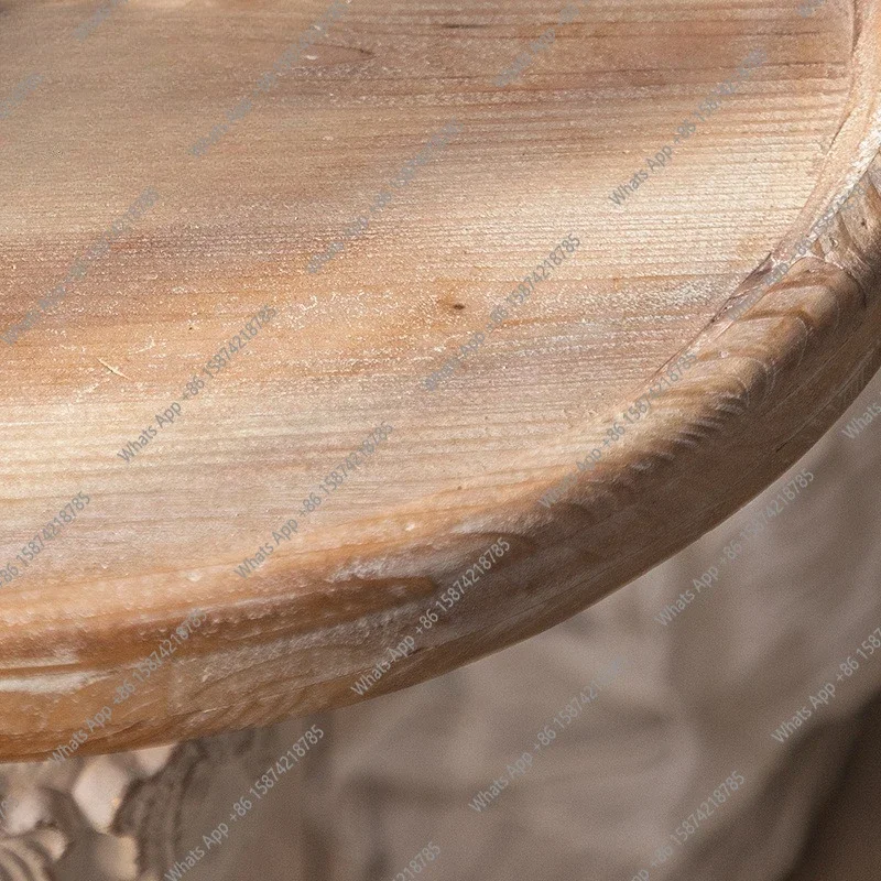 Xx French Light Luxury Carved Solid Wood Small Coffee Table, Wedding Decoration Retro Round Table To Make Old Style Sofa Edge Ta