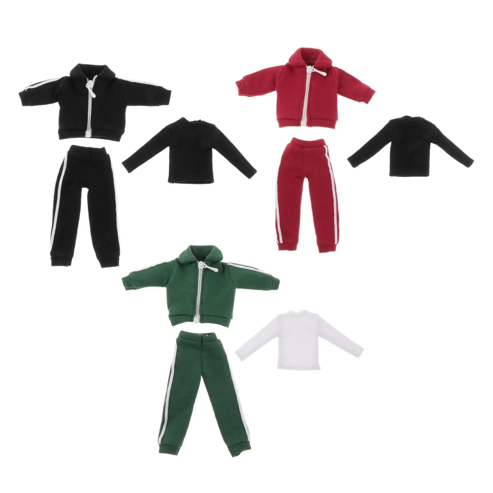 

1/12 Scale Male Clothes Coat, Miniature Outfits Trousers Base Shirt Pants Fashion Casual Doll Clothing, Tracksuit, Sportswear