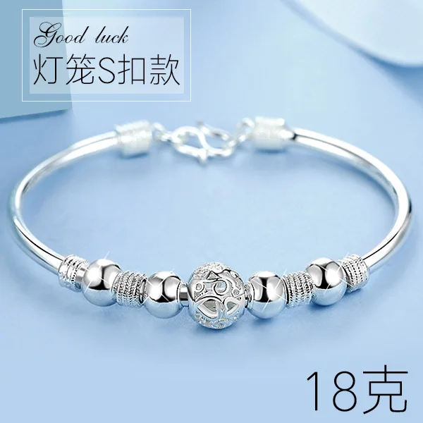 S925 Sterling Silver Nine Luck Bead Bracelet Running Bead Women Jewelry