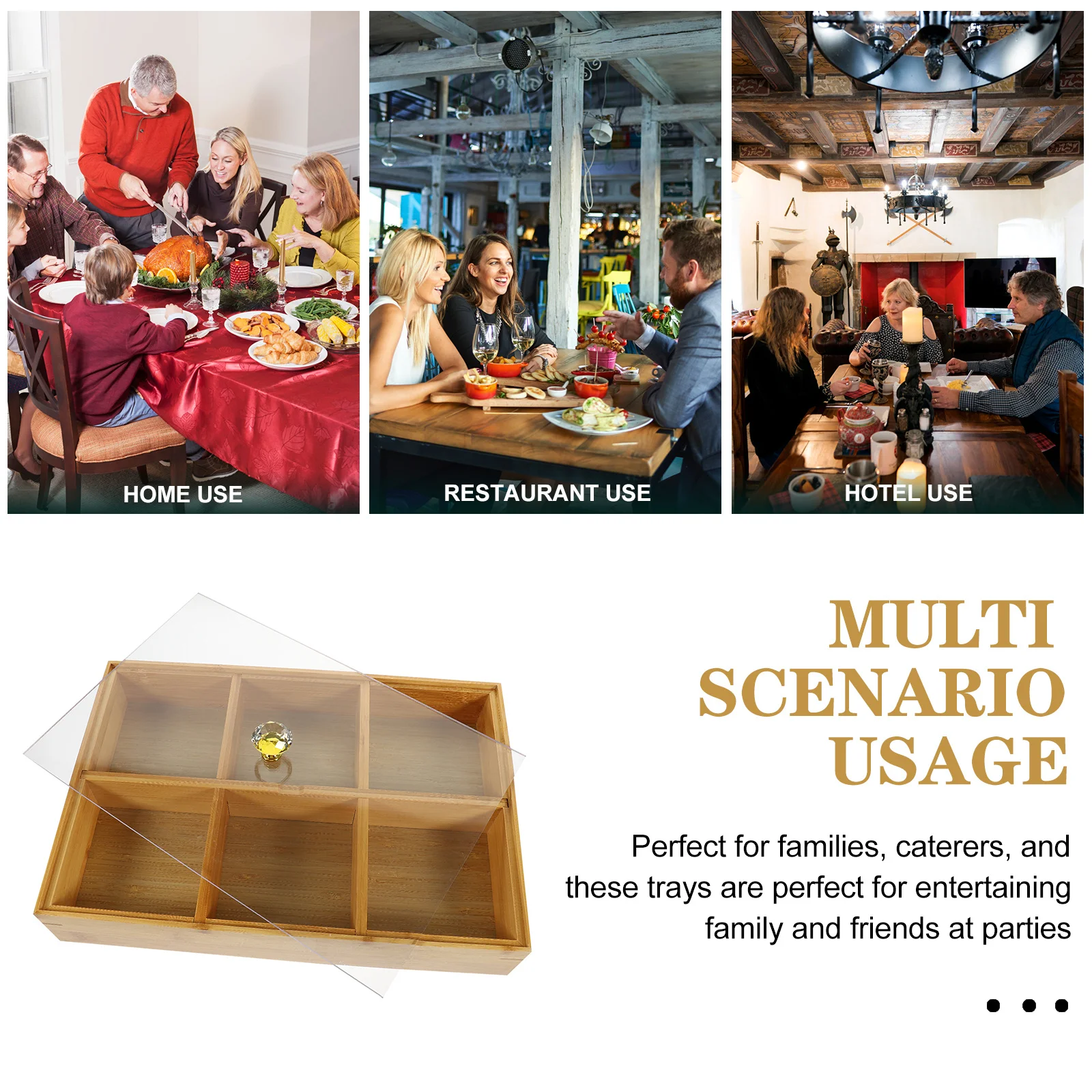 

Bamboo Serving Tray Decorative Food Plate Snack Dessert Sushi Fruit Display Rustic Bamboo Tray for Party Wedding Holiday