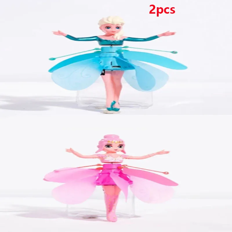 Сияющая вращающаяся кукла-вертолет принцессы, танцевальный самолет, жест, индукционная светящаяся летающая игрушка, Рождественский подарок, праздничный подарок