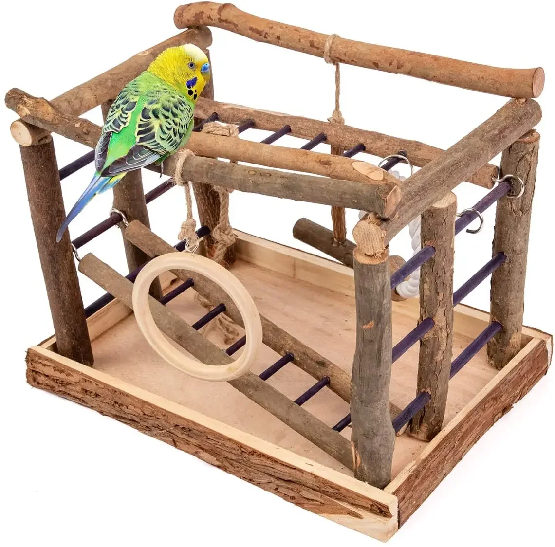 

wooden bird playground,fabric swing toy swing Bird Toys