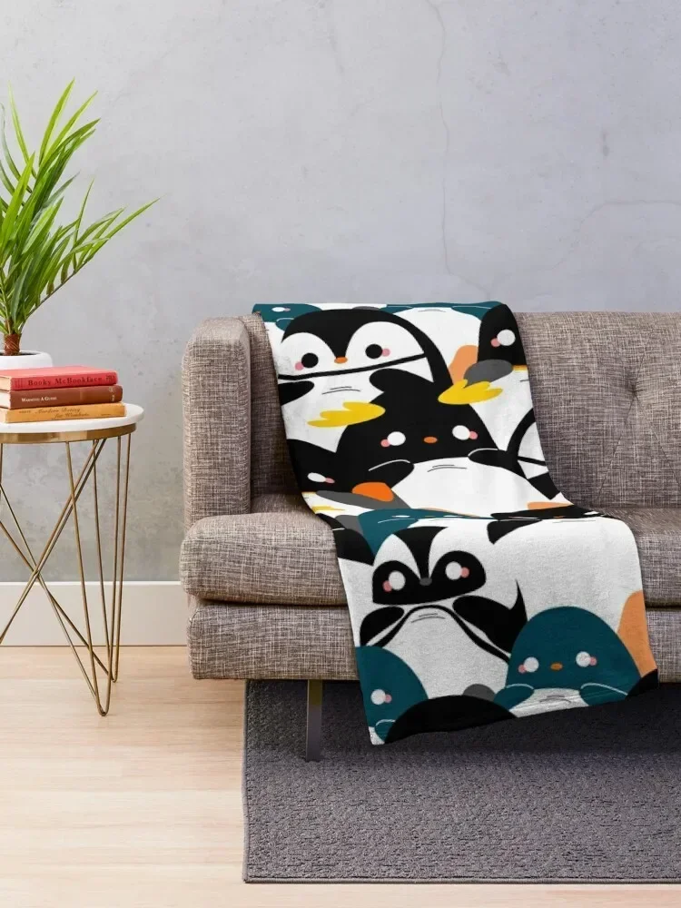 Chubby Penguin Pattern Throw Blanket cosplay anime warm for winter manga Blankets