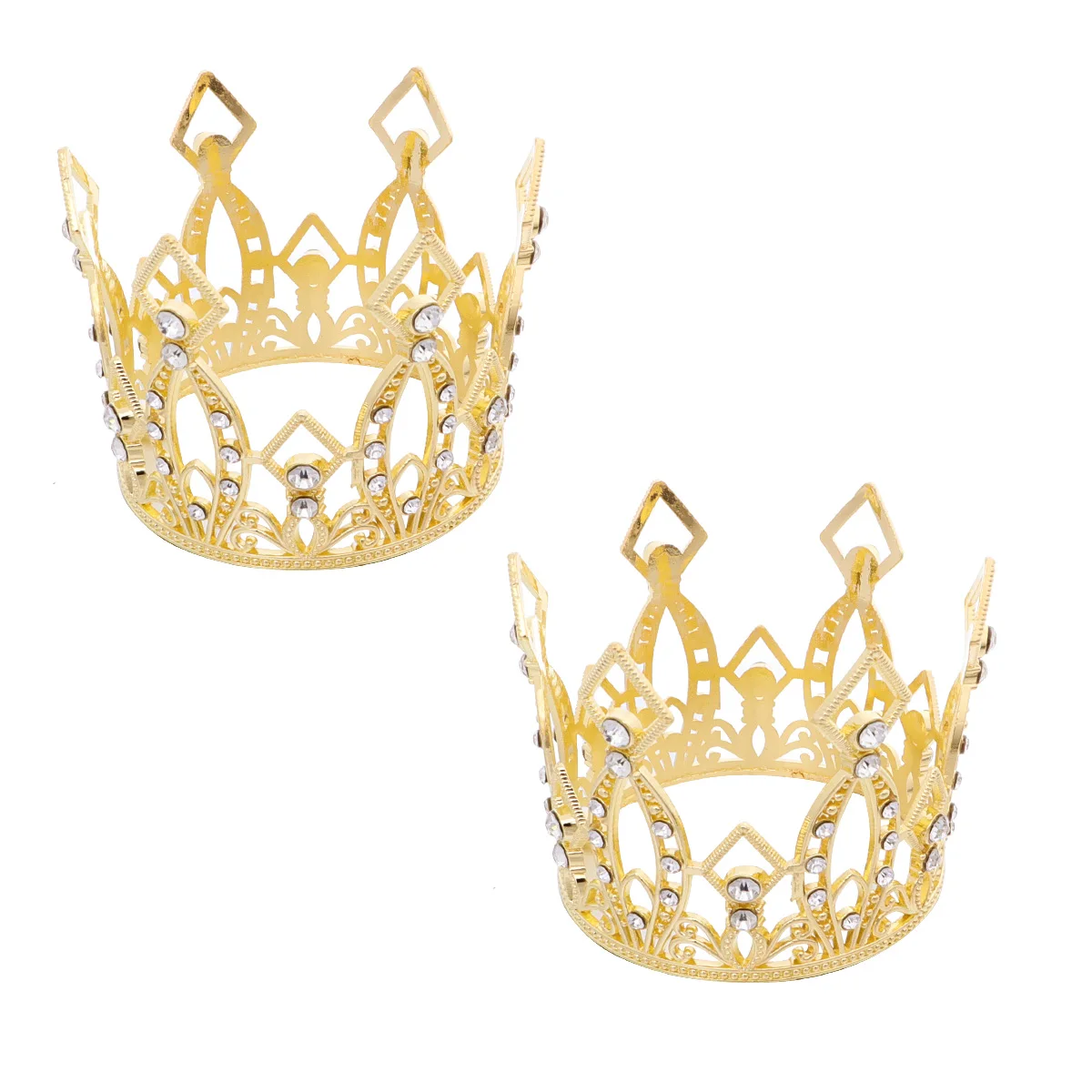 

2 Pcs Crown Decorations Beautiful Cake Toppers Dessert Birthday Party Supplies Premium Material Safe Non EdibleDecoration Only