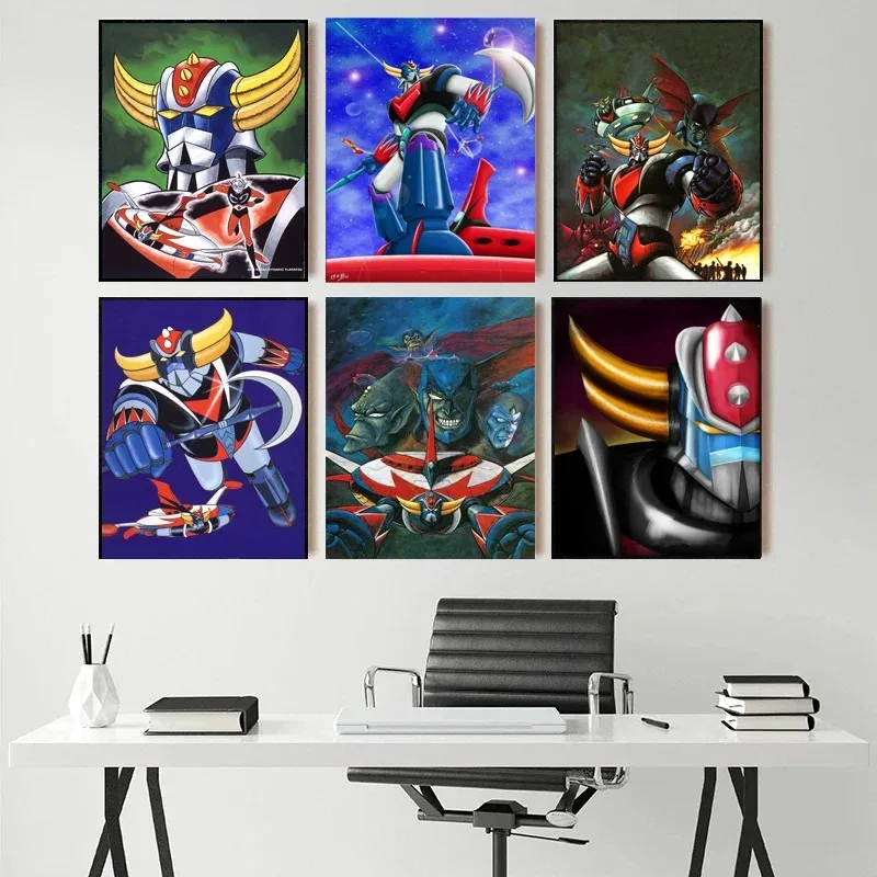 Classic Cartoon Movie G-Grendizer Anime Animation Poster Prints Canvas Painting Wall Art Living Room Home Bedroom Decor Gift