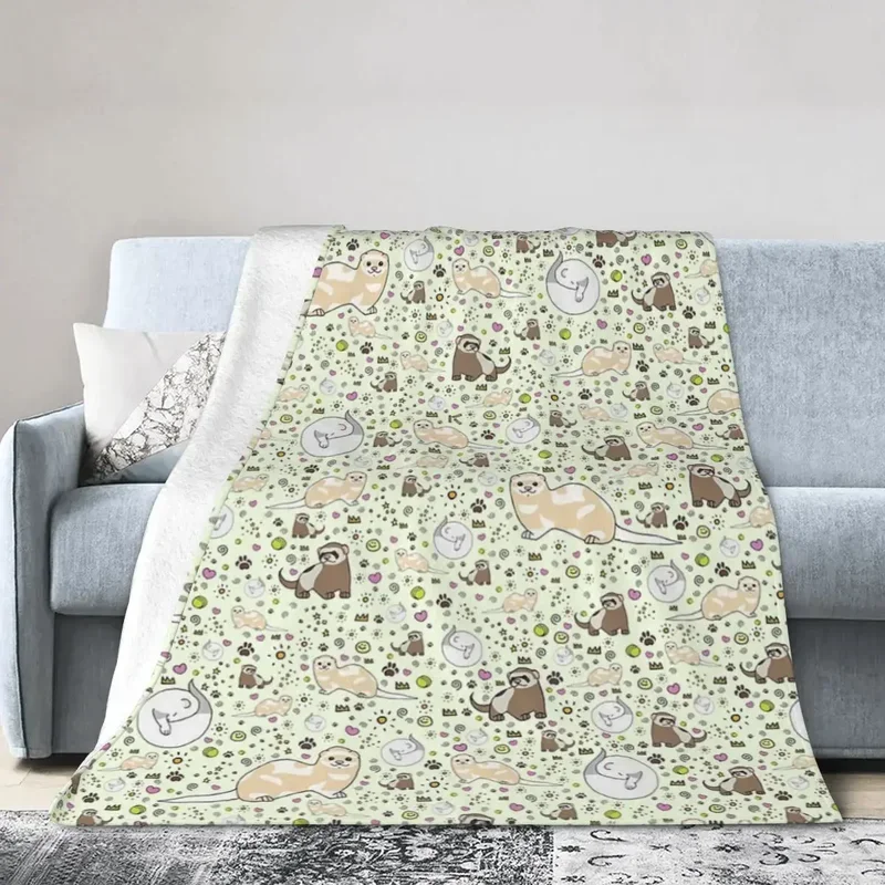 페렛 매직 담요, 부드럽고 따뜻한 플란넬 던지기 담요, 침대 커버, 거실 피크닉 여행 홈 소파