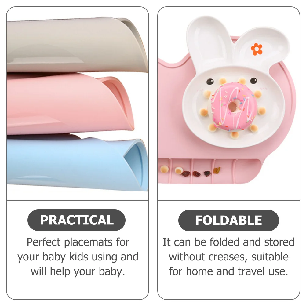 

2Pcs Non-Slip Silicone Food Catching Placemat Suction Heat Resistant Dining Nursery Travel Mat Dinning Mat