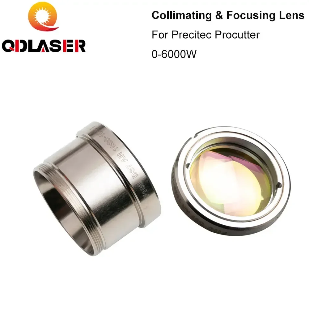 QDLASER Fiber Laser Collimating Focusing Lens D37 with Lens Holder for Precitec ProCutter Laser Cutting Head 0-6KW