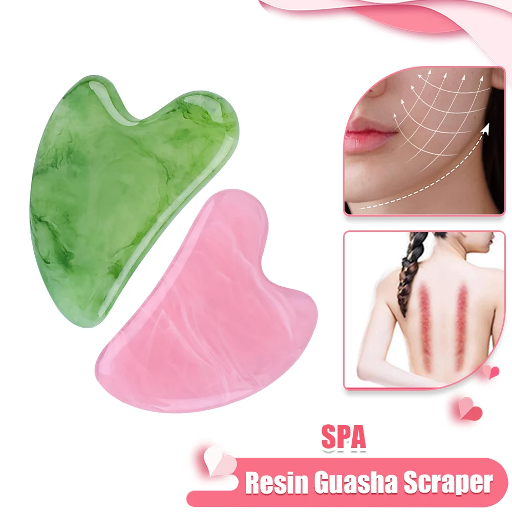 Resin Guasha Scraper Facial Massager Gouache Scraper Face Massage Acupuncture Gua Sha Board Acupoint Eye Care SPA Detox Tool