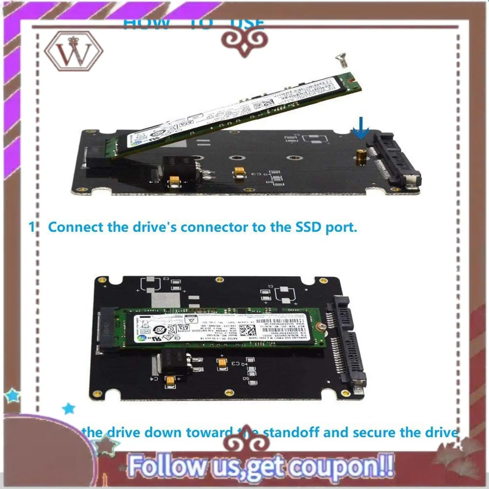 Latest 4X M.2 NGFF To 2.5 Inch SATA SSD/MSATA To SATA Adapter Card Case (B Key For PC Adapter M2 +M Desktop Socket NGFF )