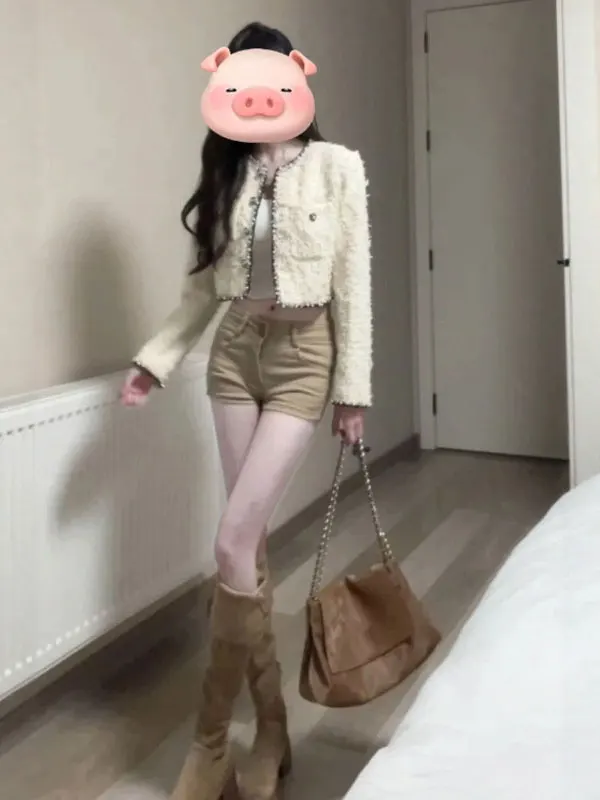 

Faionable White Loose ort Jaet Корейская повседневная одежда на пуговицах для женщин Весна Осень Сезонная одежда