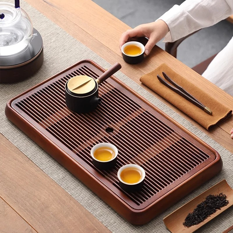 

GIANXI Natural Bamboo Tea Tray Simple Kung Fu Tea Set Tea Table Family Living Room Storage Drainage Dry And Wet Dual Use