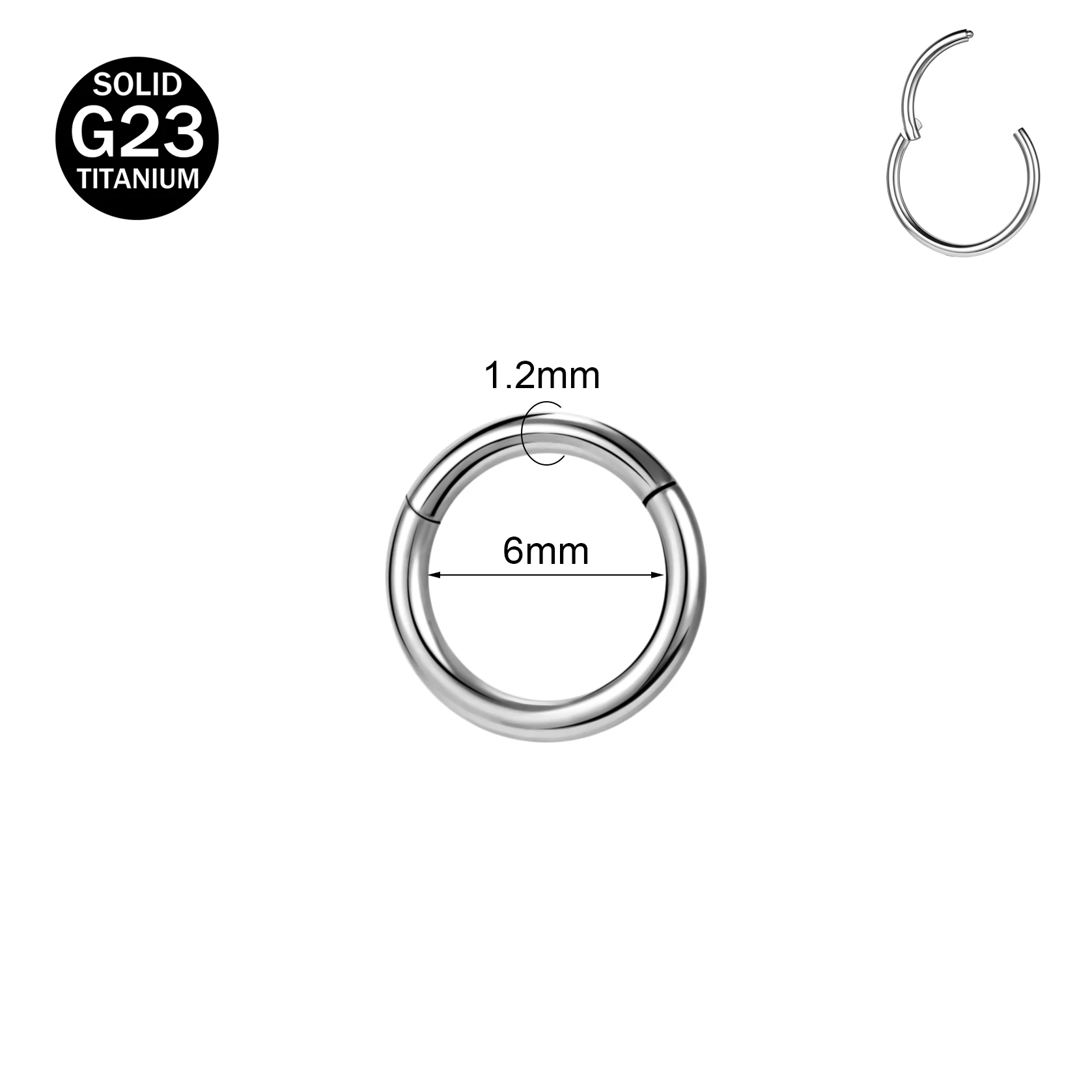 Zs 1 pc g23 Titan Stahl runder Nasenring Männer Frauen 20/18/16g Septum Piercings Ohr knorpel Helix Piercing Körpers chmuck 6-14mm