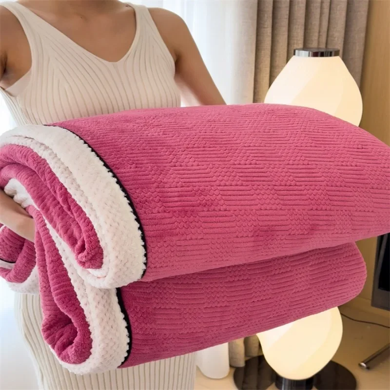 

2024 New Class A Warm Fleece Jacquard Engraved Multifunctional Blanket Thickened Winter Blanket Nap Sofa Blanket Sheet