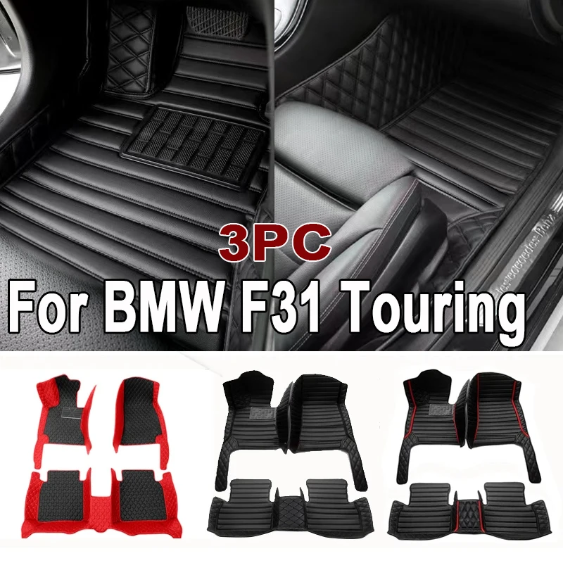 

Custom Automotive Car Floor Mats For BMW F31 Touring 2013 2014 2015 2016 Auto Luxury Leather Men Women Car Mats Full Coverage