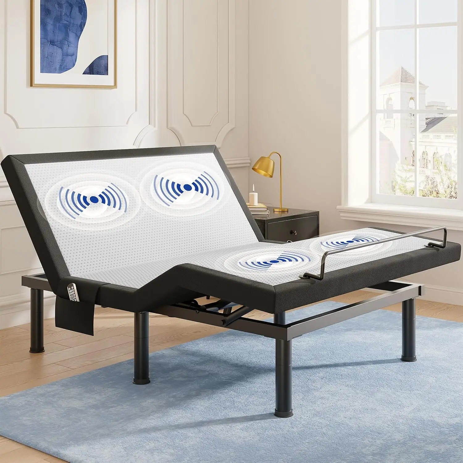 Adjustable Bed Frame Full Size Massage Zero Gravity USB Pockets Nightlight Quiet Motor Wireless Remote Easy Assembly, Customized