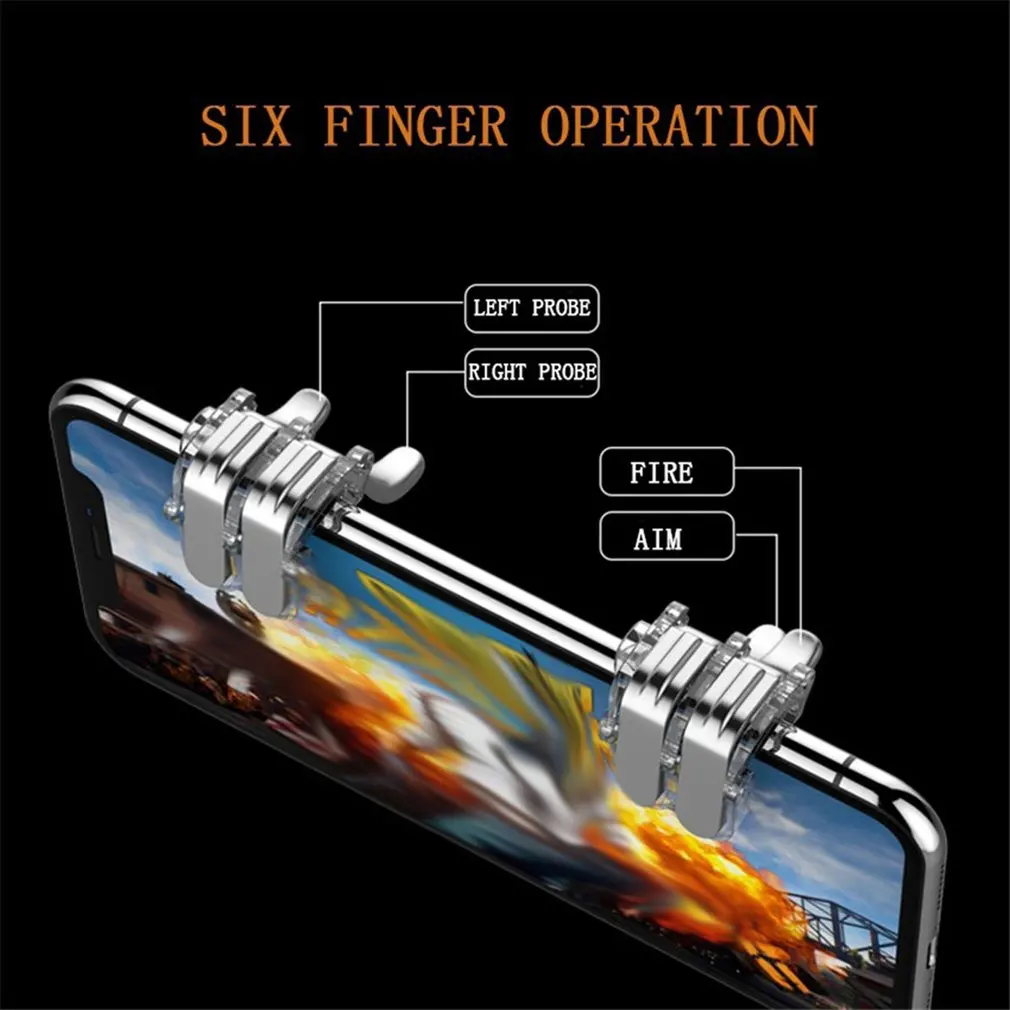 Metal Smartphone Mobile Gaming Trigger For PUBG Mobile Gamepad Fire Aim Button Sensitivity L1R1 Key Shooter Controller Triggers
