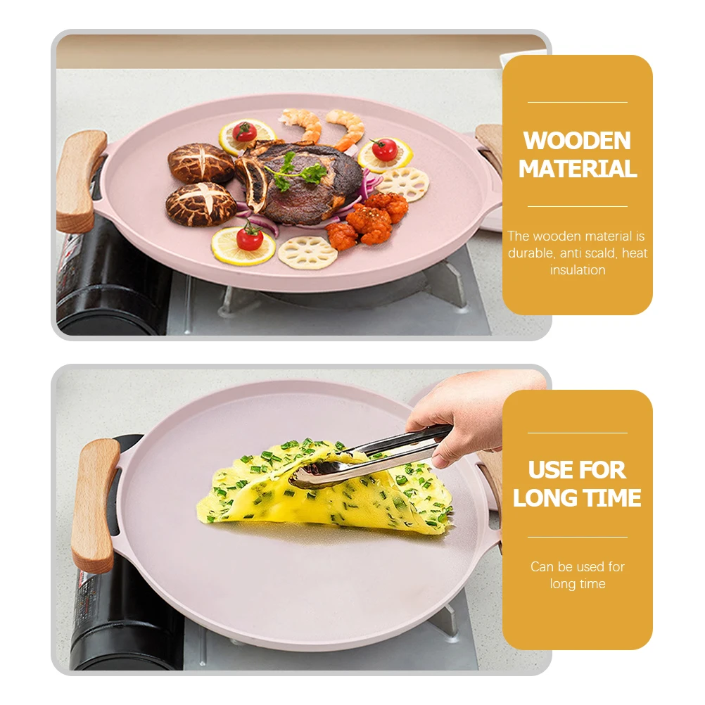 

2Pcs Wooden Pan Handle Covers Thick Heat Insulation Anti-Scald Pot Handle Sleeves for Frying Pan Grip Pot Holder Sleeve