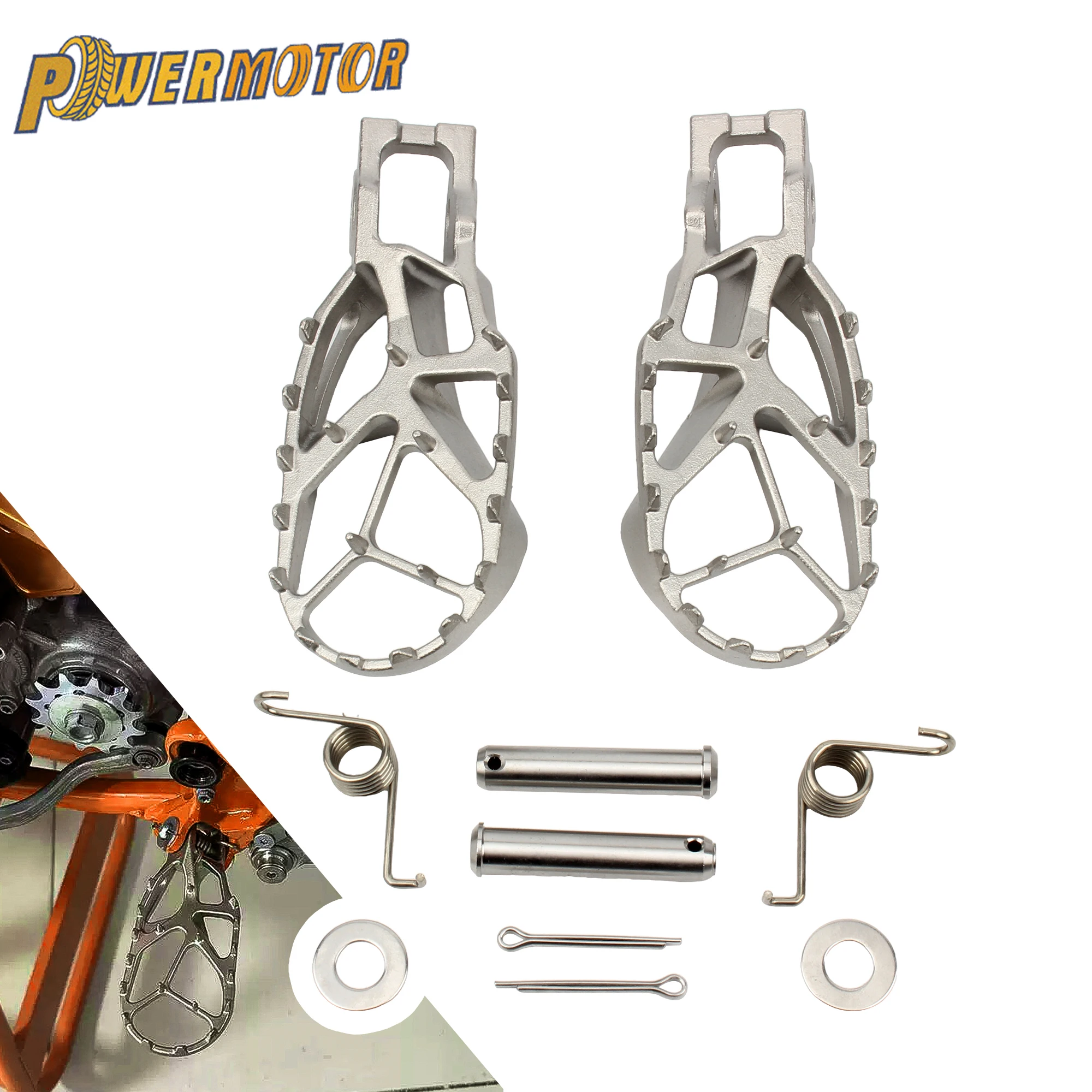 

For KTM 2018-2024 Motorcycle Stainless Steel Footrest Footpeg Motorbike Foot Pegs SX SXF EXC EXCF XC XCF XCW SX-F EXC-F 125-500