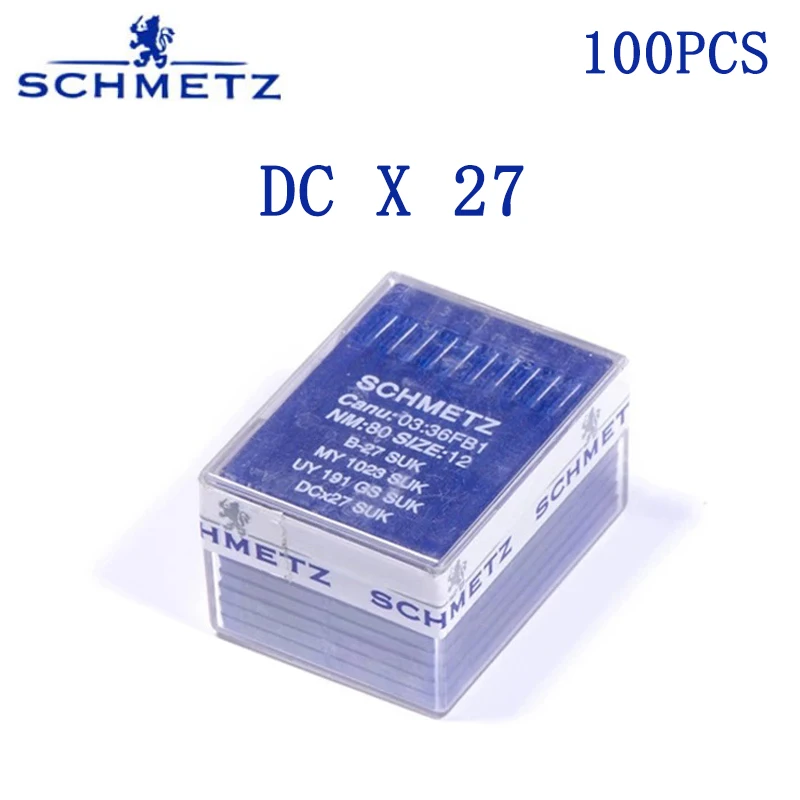 100PCS/10 Boxes Germany Schmetz Industrial Sewing Machine Needles Blue Lion DCX27 B-27 SUK SES MY1023 UY191GS Overlock