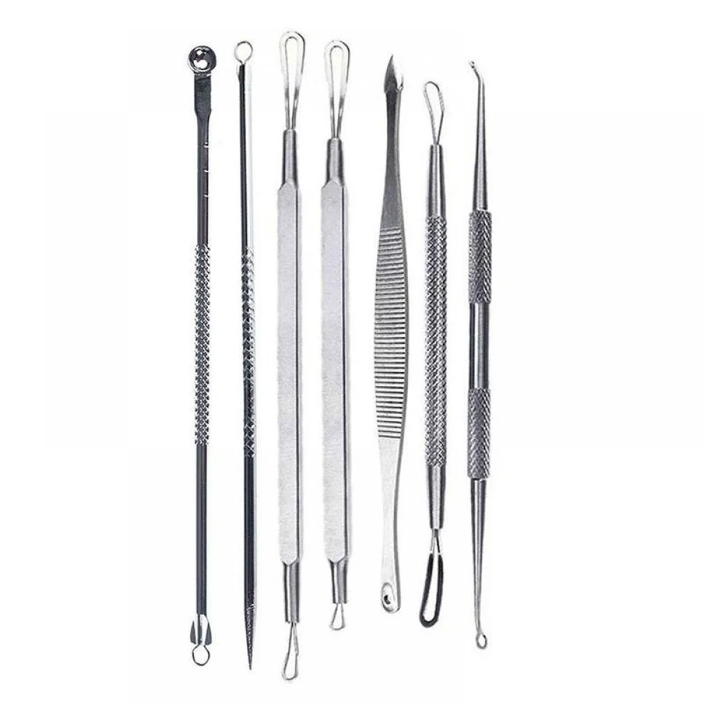 7pcs Blackhead Comedone Pimple Blemish Extractor Remover Tool Kit