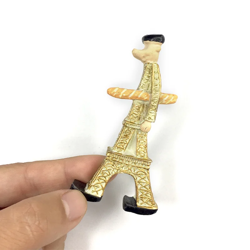 

French Cultural Walking Eiffel Tower 3D High-End Refrigerator Magnet Travel Souvenir Decorative Item for Kitchen Decor
