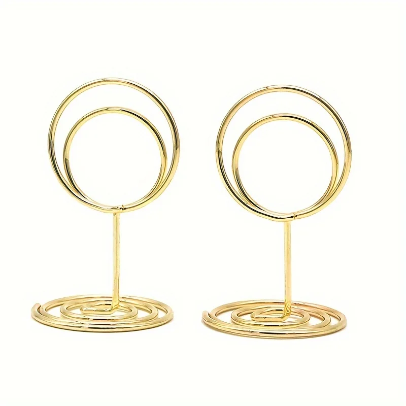 12Pcs Golden Metal Table Number Clips, Table Card & Photo Holders for Wedding, Party & Office Use