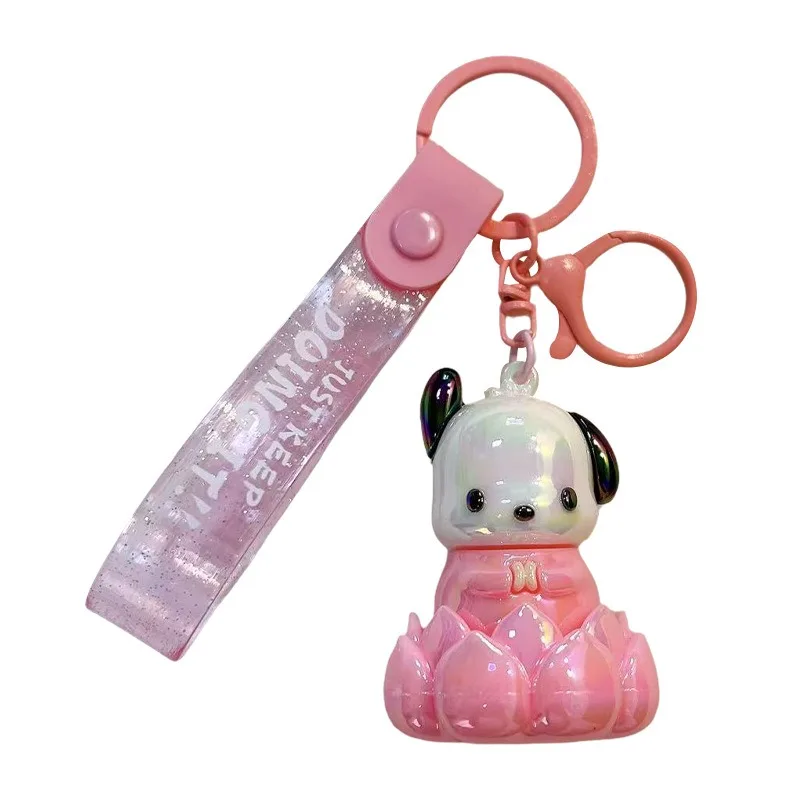 サンリオ漫画ハローキティロータスターンアラウンドキーホルダーかわいいポチャッコデイリーバックパックパーソナライズされたファッションアクセサリー