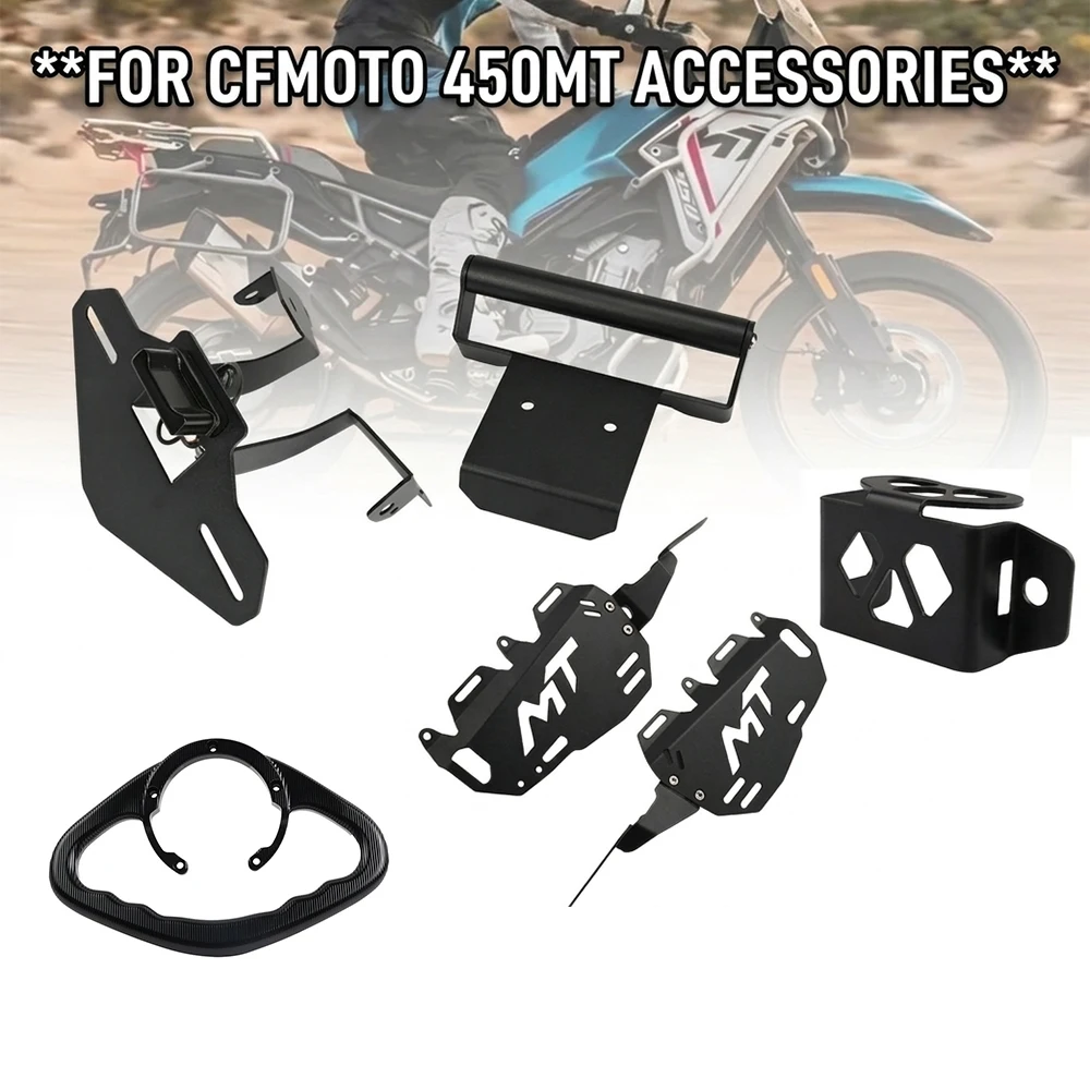 

For CFMOTO 450MT Motorcycle Accessories Protection Bumper GPS Navigation bracket Fluid Reservoir Cover 450-MT 2024 2025 2026