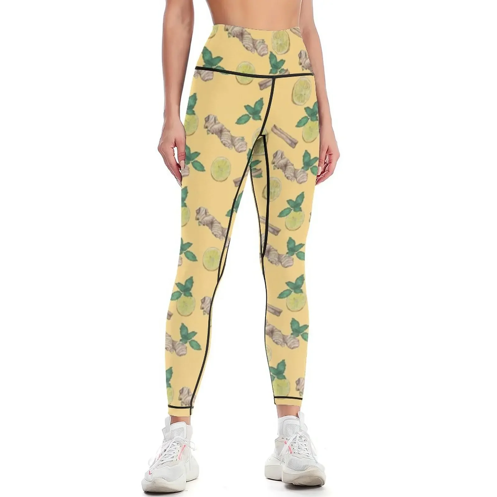 

ginger lemon tea! Leggings sport set sport pants Womens Leggings