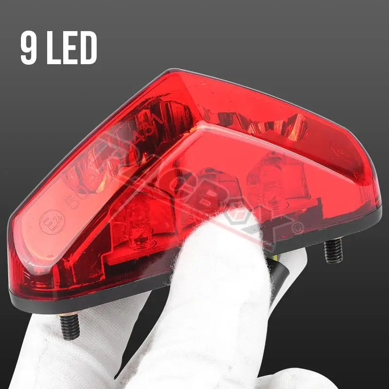 Red Lens Motorcycle Mini LED Tail Light for Dirt Pit Bike Offroad Motorcycle ATV 12V Rear License Lamp DRL Brake Taillight E24