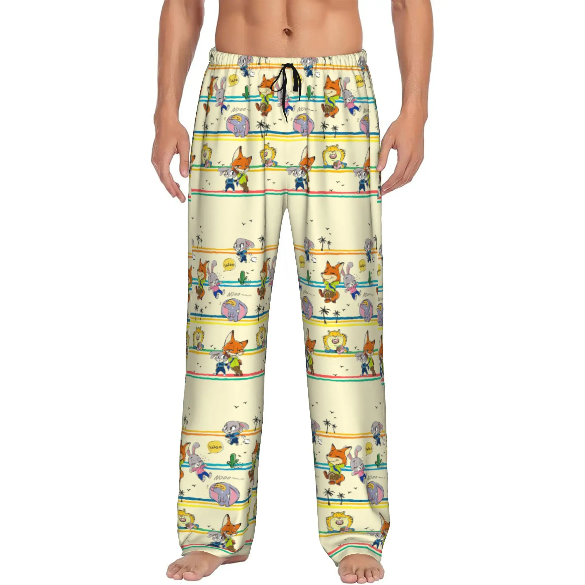 

Custom Z-Zootopia Wallpaper Pajama Pants Men's Sleepwear Lounge Sleep Bottoms Stretch with Pockets