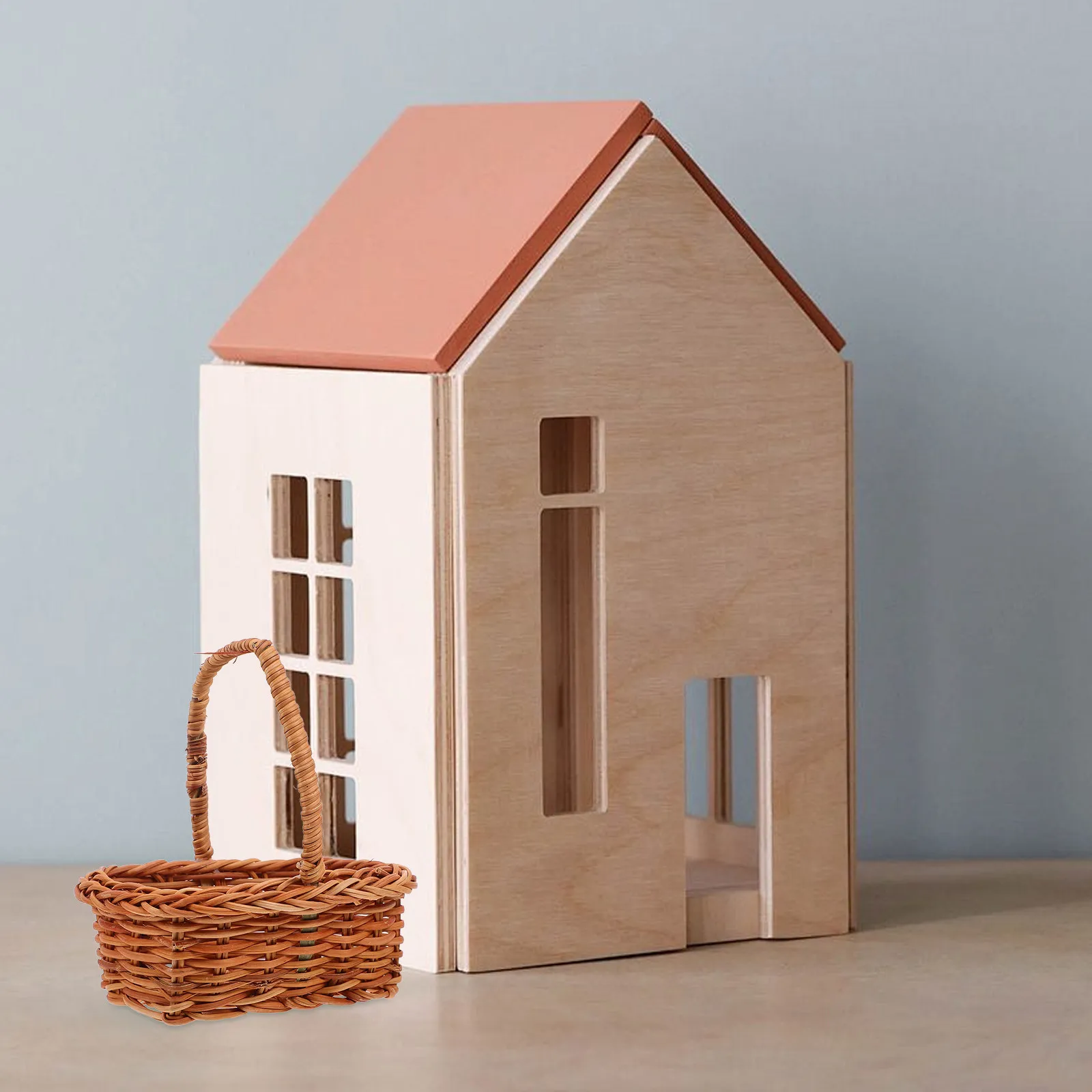 

Набор из 2 миниатюрных плетеных корзин с ручками, декоративные корзины из ротанга для цветов, многофункциональные, для дома, офиса, свадьбы, деревенских вечеринок, миниатюрные