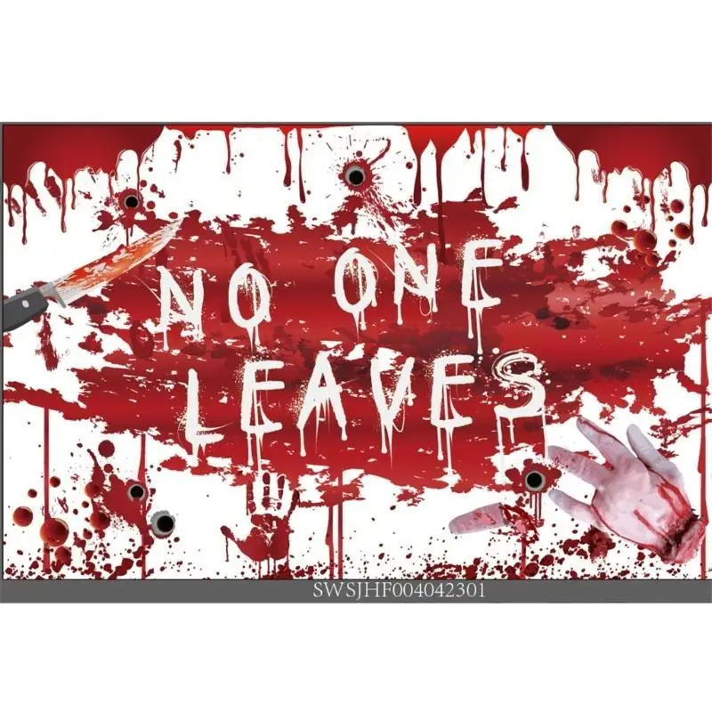 

652F Halloween Red Handprint Backdrop Cloth For Photography Party Decor Background