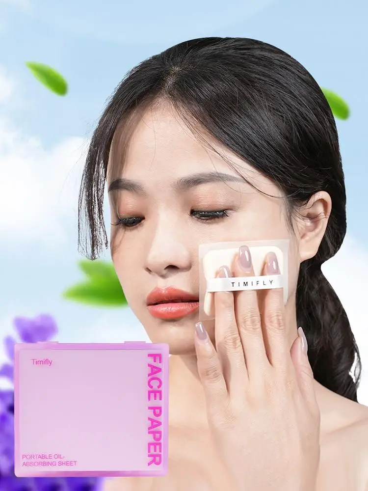 Papier buvard d'huile pour le visage, 100 pièces, avec bouffée de poudre miroir, contrôle de l'huile, absorption d'huile, nettoyage du visage, outils de maquillage de beauté, accessoires