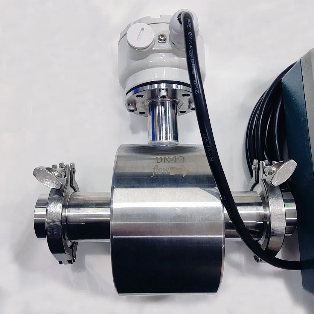 Sanitary Clamps Flow Meter Electromagnetic Flow Meter Stainless Steel Liquid Chemical Domestic Sewage Milk Flow Meter 1 2