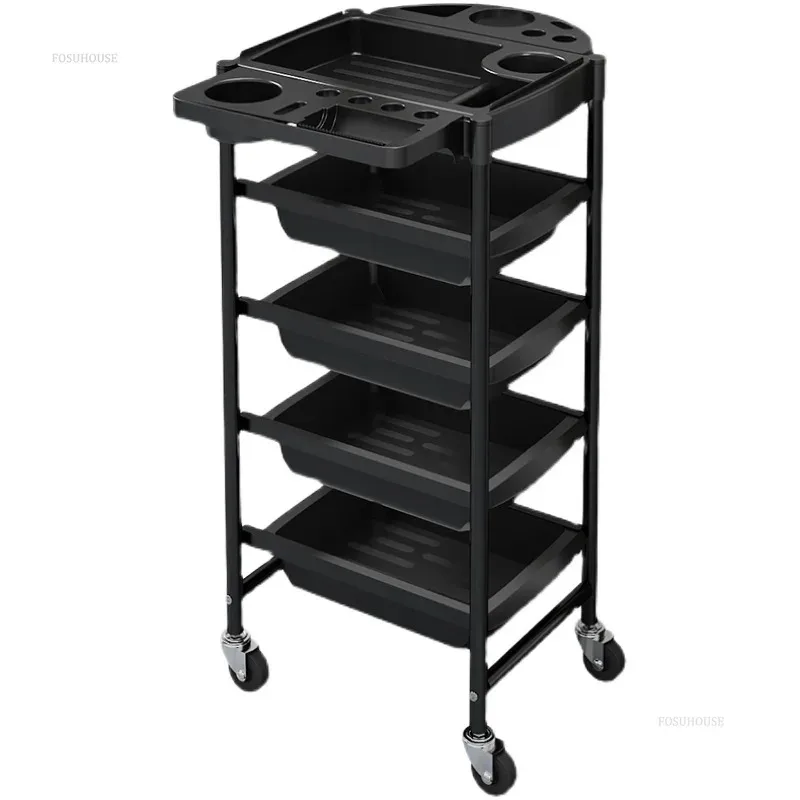 Multifunctional Rack Barber Shop Iron Trolleys Beauty Perm And Dye Organizer Trolley Salon Furniture