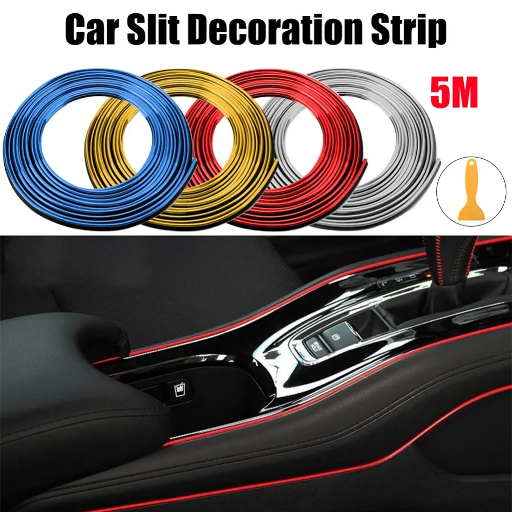 Super Flexible 5M Car Interior Moulding Trim Strip Door Gap Edge Moulding Trim Universal Decorative Line Auto Accessorie CSV