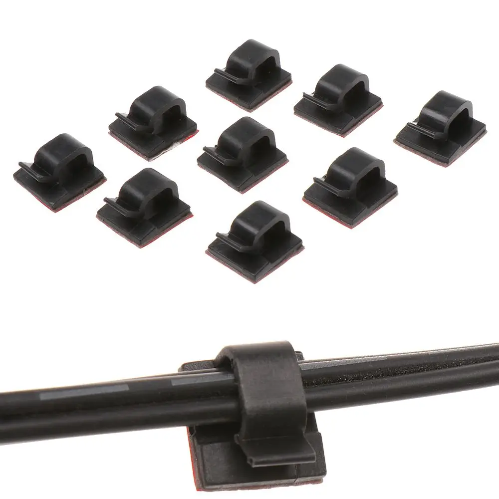 50pcs Sticky Plastic Organizer Buckle Line Fastener Cable Clip Cable Clamp Wire Management Fixer Holder