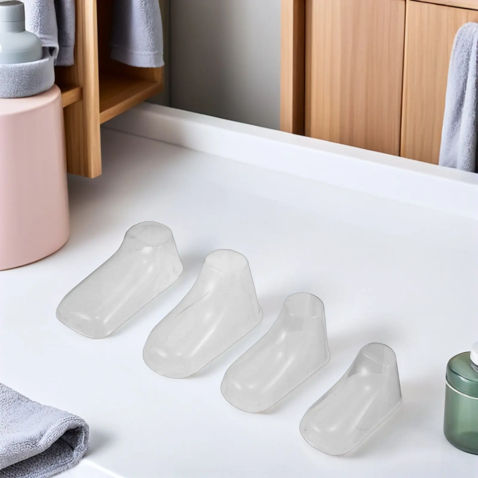 120Pcs Baby Shoes Display Clear Plastic Feet Forms Booties Support Sock Display Toddler Shoe Shape Holder Showcase
