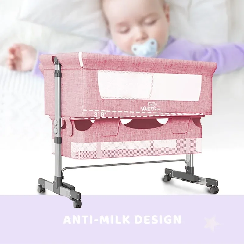Baby Bassinet, Bedside Sleeper,Foldable Baby Bed To Bed, Adjustable Portable Bed for Infant/Baby/Newborn