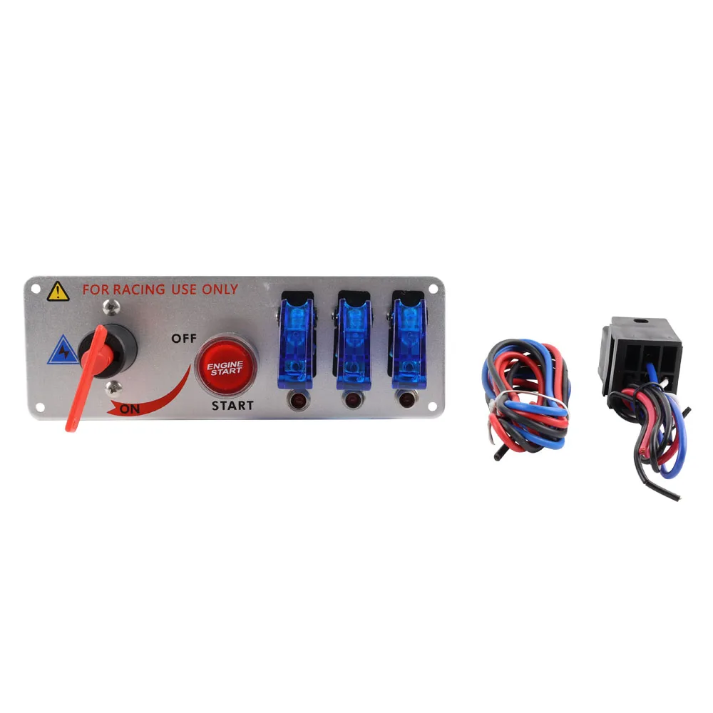 12V Auto LED Racing Car Ignition Engine Start On/Off Push Toggle Switch Panel 5 In 1 Toggle Switches Convenient And Safe Durable