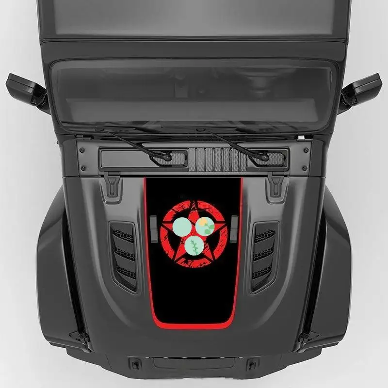 Car Hood Sticker Decal for Jeep Wrangler JL, Personalized Body Side Stripe Graphics, Exterior Decoration Wrap