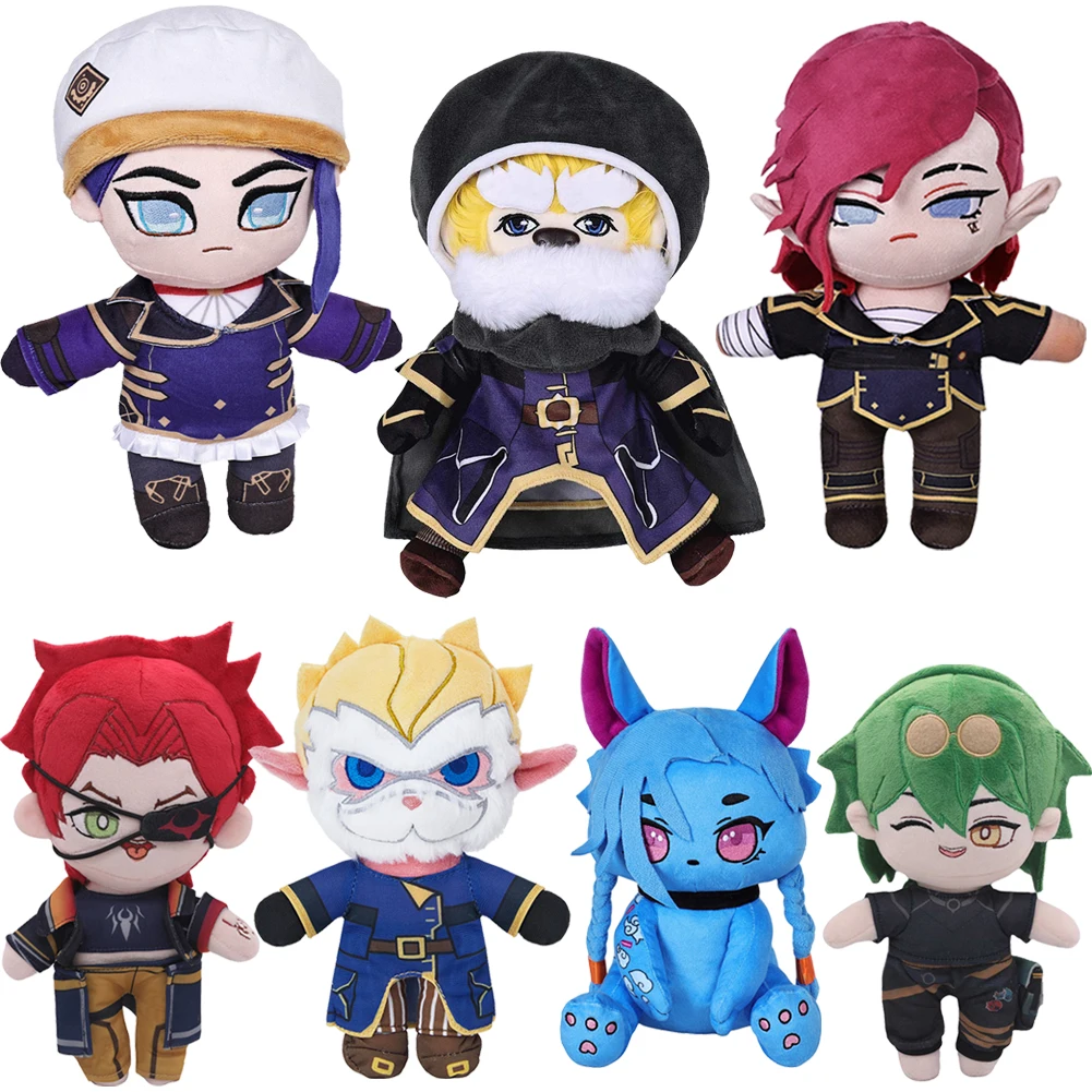 Arcane Heimerdinger Cosplay Vi Caitlyn Kiramman Cosplay Plush Plushies Game LoL Plush Soft Stuffed Mascot Birthday Xmas Gifts