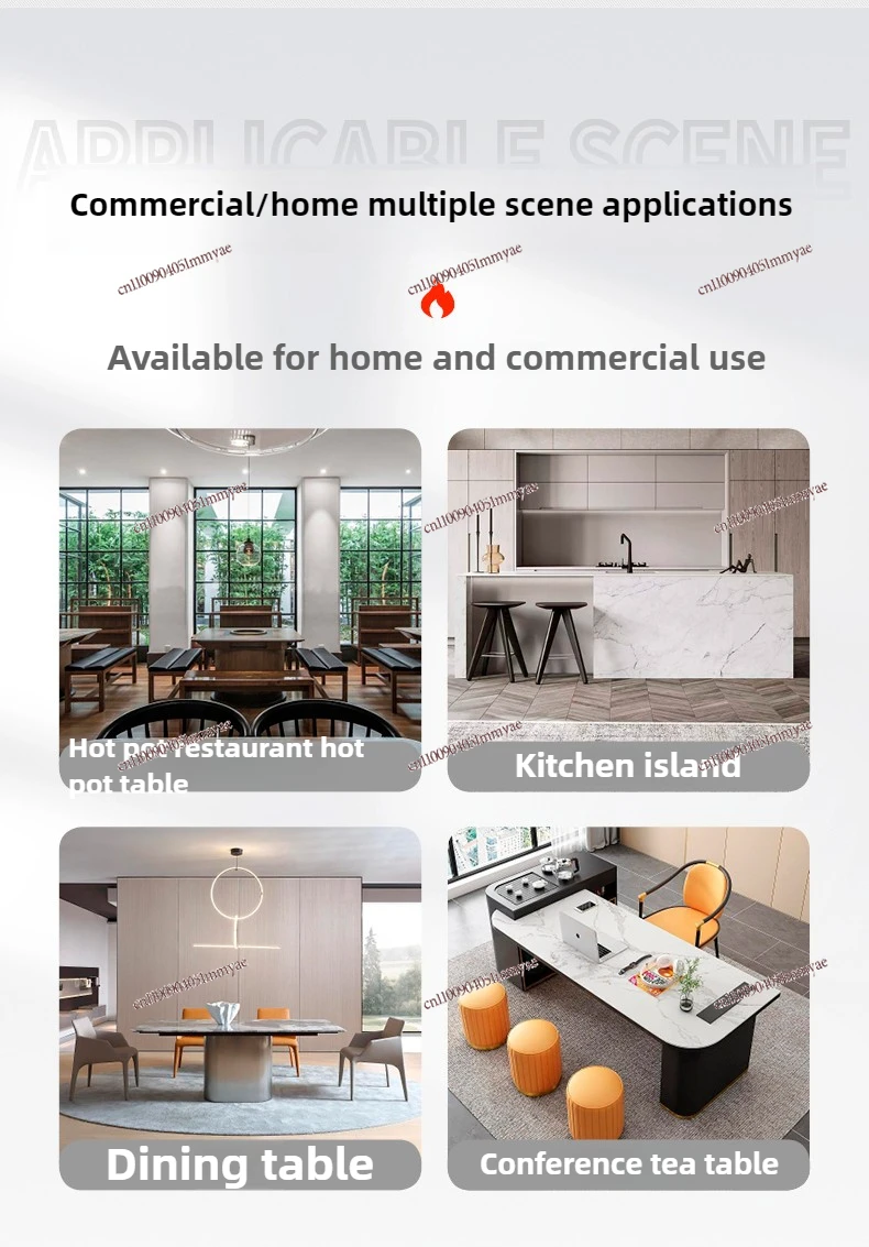 طباخ التعريفي المخفي المدمج في طاولة طعام لوح الصخور الساخن، موقد مخفي للمنزل الذكي