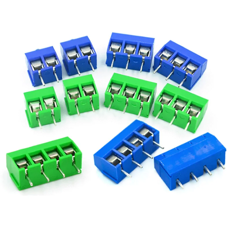 5PCS 5.08 Blue/Green KF301 Terminal Block Connector Screw 2/3/4PIN Positions Terminal Posts DIY