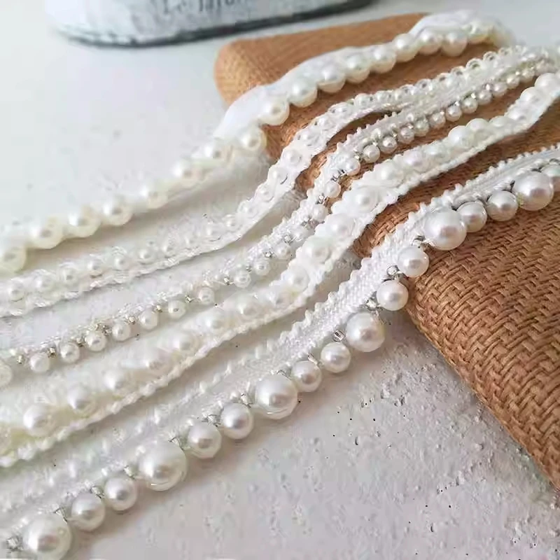 1 meter Pearl Lace Lace Accessories Handmade Diy Accessories Collar And Placket Clothing Bead Belt Handmade Webbing