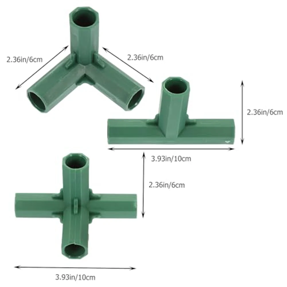 20pcs 16mm Round Tube Climbing Plants Support Connectors Three-Way Four-Way Five-Way Greenhouse Frame Building Connector