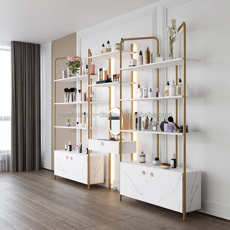 Aanpassen Schoonheidssalon Vitrinekast Cosmetica Plank Nagelsalon Product Plank Huidverzorging Make-Up Display Rack